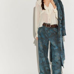 Free People royal east jacquard Harem pants XS